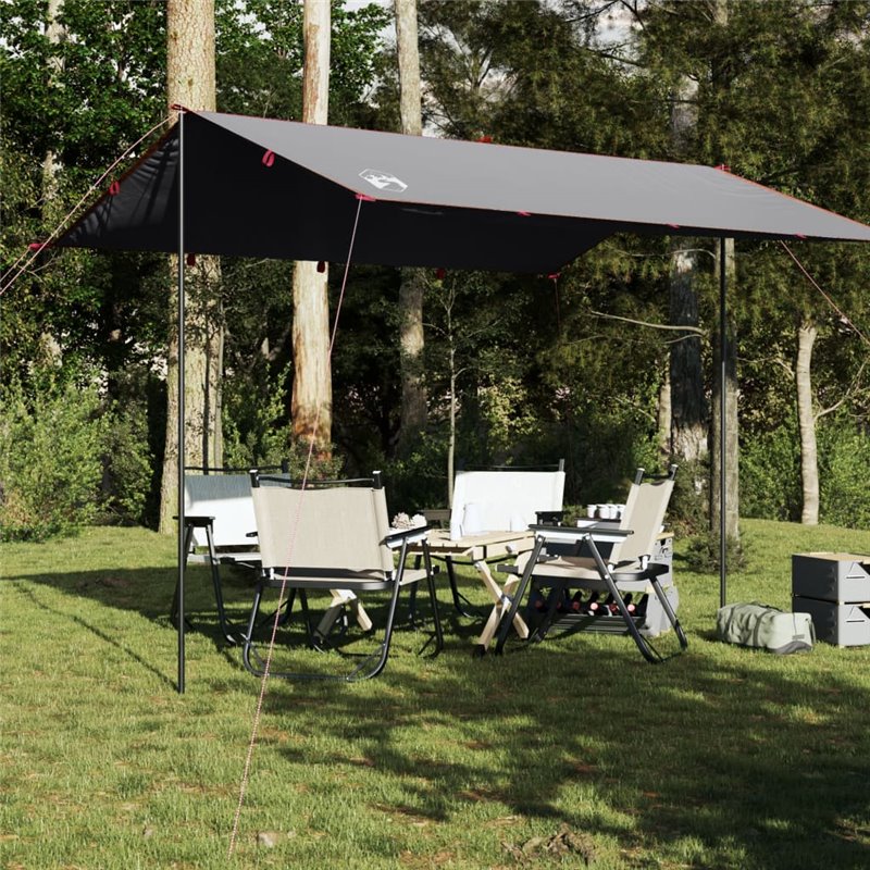 VidaXL Bâche de camping gris et orange 360x294 cm imperméable