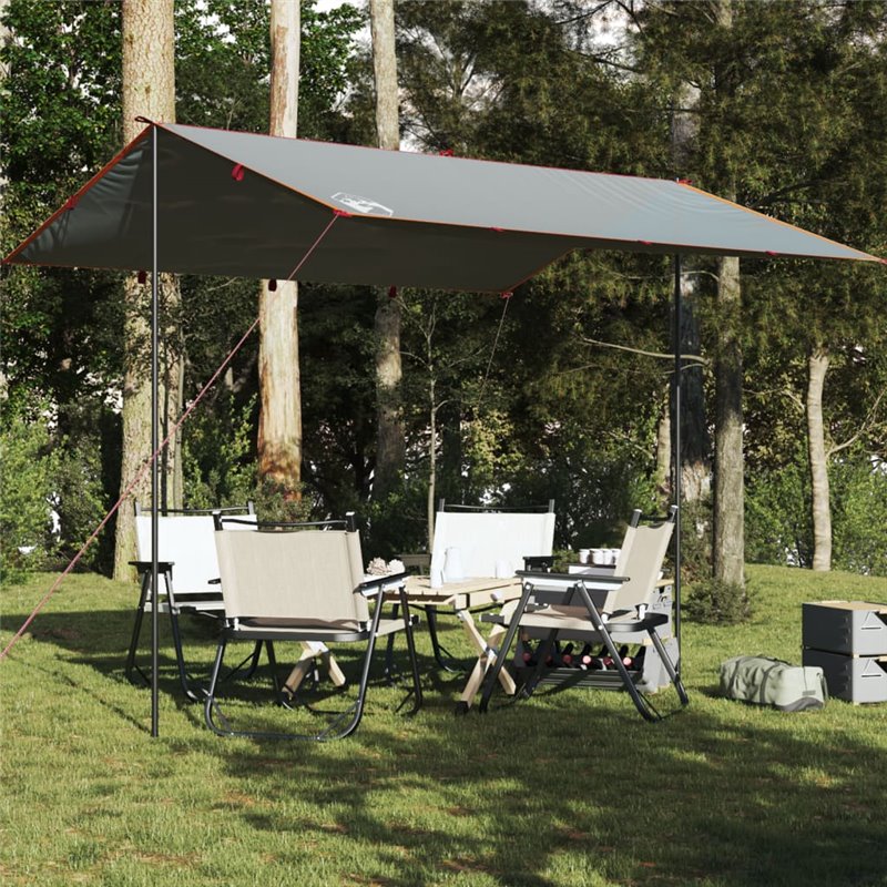 VidaXL Bâche de camping gris et orange 360x294 cm imperméable