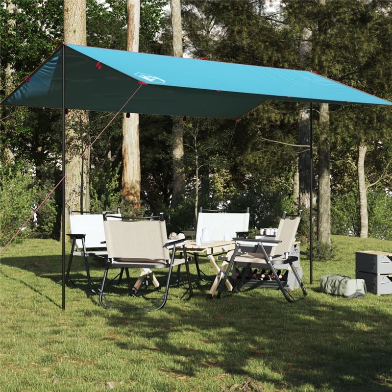 VidaXL Bâche de camping bleu 400x294 cm imperméable