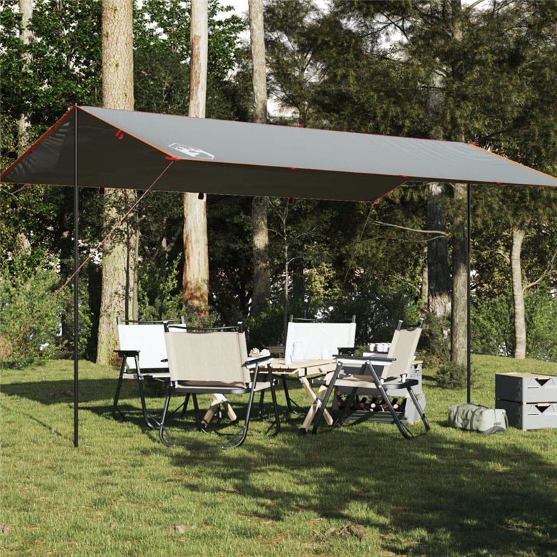 VidaXL Bâche de camping gris et orange 500x294 cm imperméable