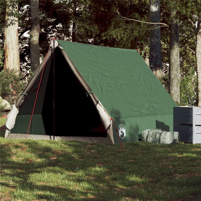 VidaXL Tente de camping en forme de A 2 personne vert imperméable