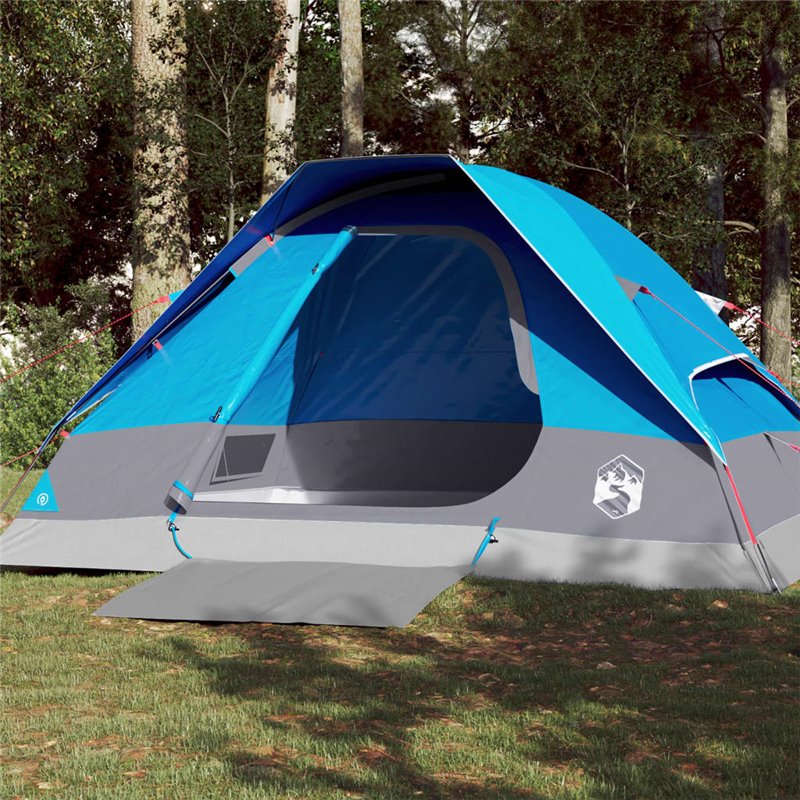 VidaXL Tente de camping à dôme 4 personnes bleu imperméable