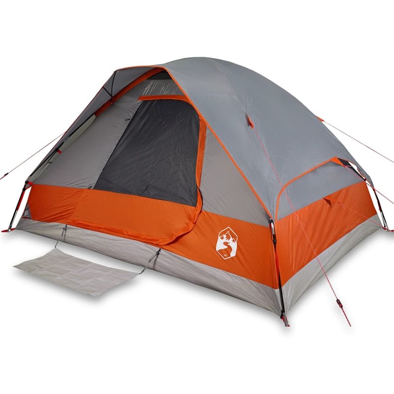 Image secondaire de VidaXL Tente de camping à dôme 4 personnes gris et orange imperméable