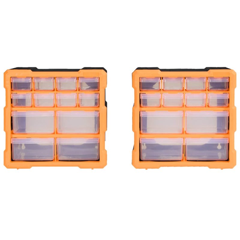 Image secondaire de VidaXL Organisateurs multi-tiroirs avec 12 tiroirs 2 pcs 26,5x16x26 cm