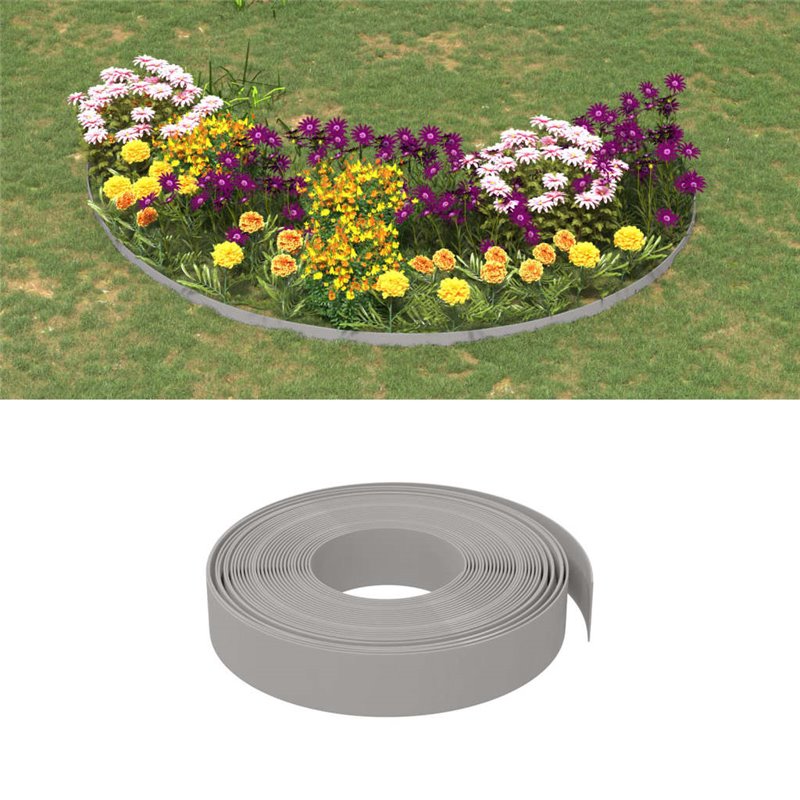 VidaXL Bordure de jardin Gris 10 m 10 cm polyéthylène