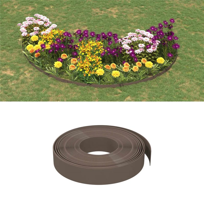 VidaXL Bordure de jardin marron 10 m 10 cm polyéthylène