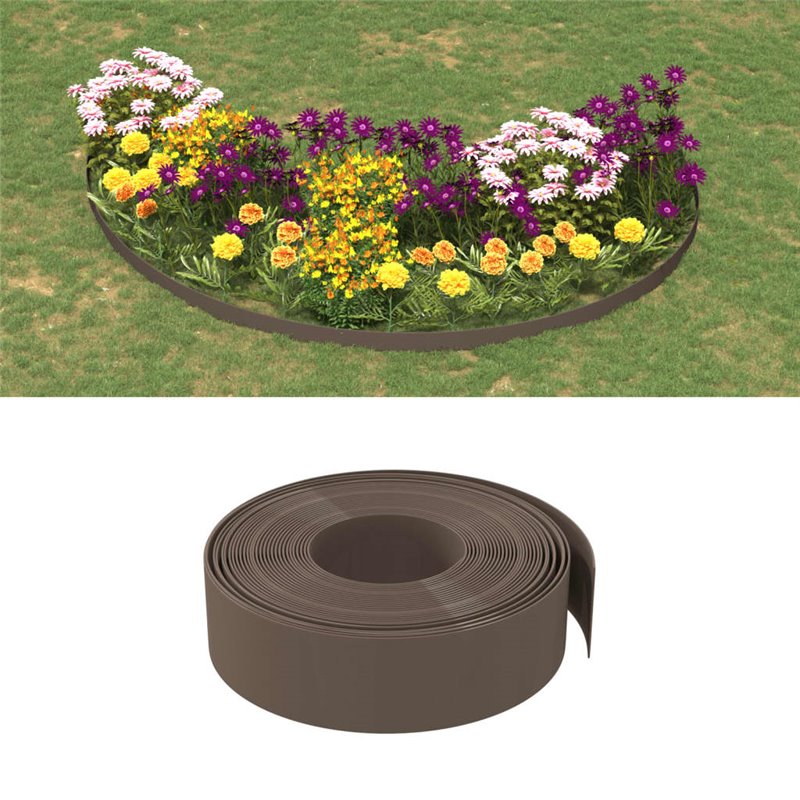 VidaXL Bordure de jardin marron 10 m 15 cm polyéthylène