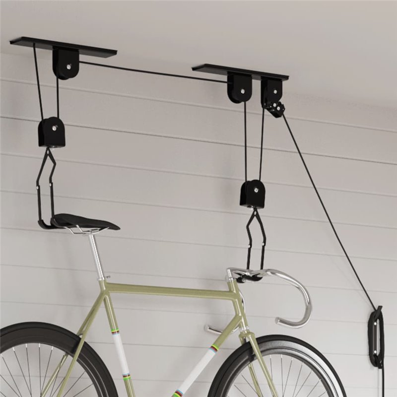 VidaXL Palans à vélo avec support de plafond 2 pcs 20 kg