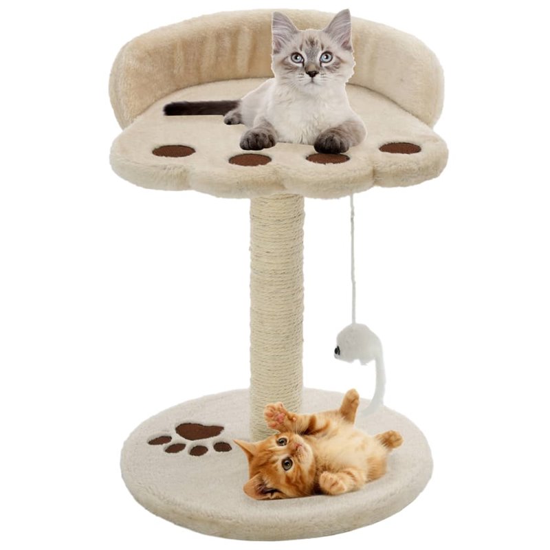 VidaXL Arbre à chat avec griffoir en sisal 40 cm Beige et Marron