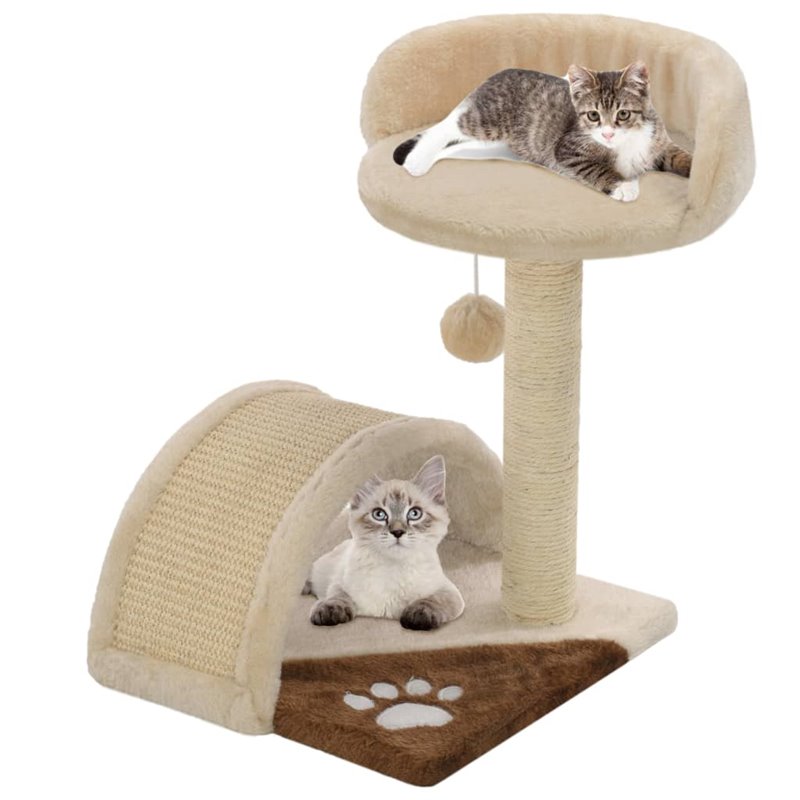 VidaXL Arbre à chat avec griffoir en sisal 40 cm Beige et Marron