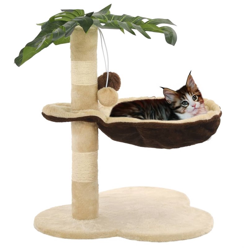 VidaXL Arbre à chat avec griffoir en sisal 50 cm Beige et Marron