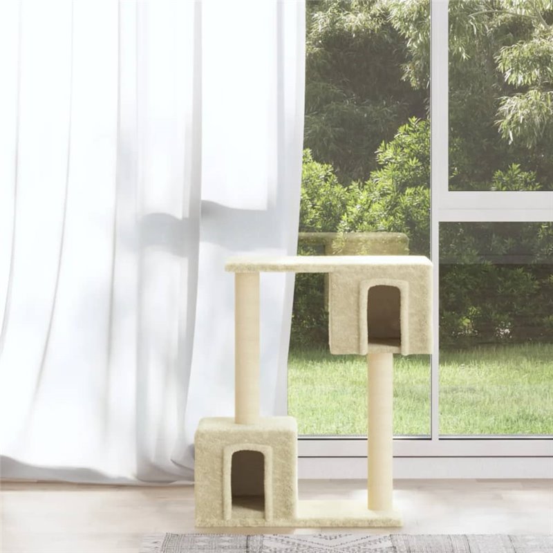 VidaXL Arbre à chat avec griffoirs en sisal Crème 60 cm