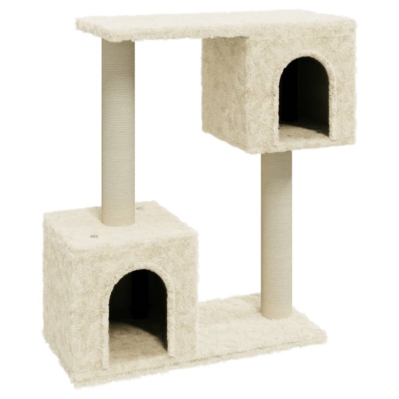 Image secondaire de VidaXL Arbre à chat avec griffoirs en sisal Crème 60 cm