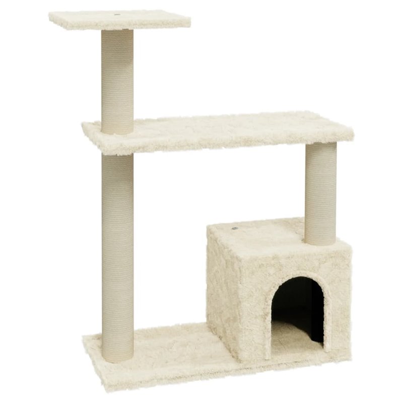 Image secondaire de VidaXL Arbre à chat avec griffoirs en sisal Crème 70 cm