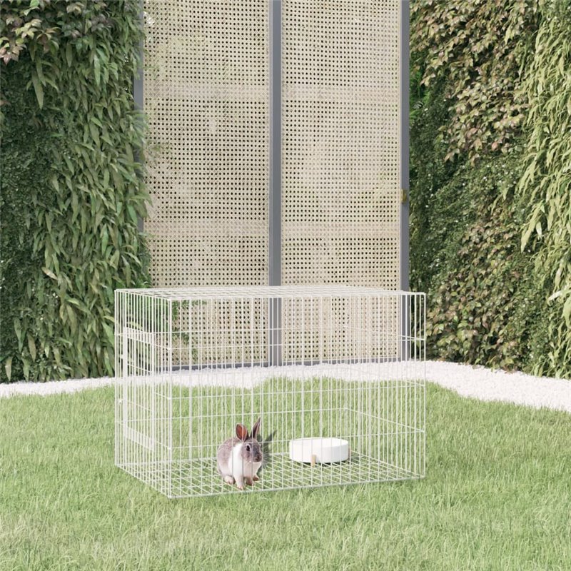 VidaXL Cage à lapin 78x54x54 cm Fer galvanisé