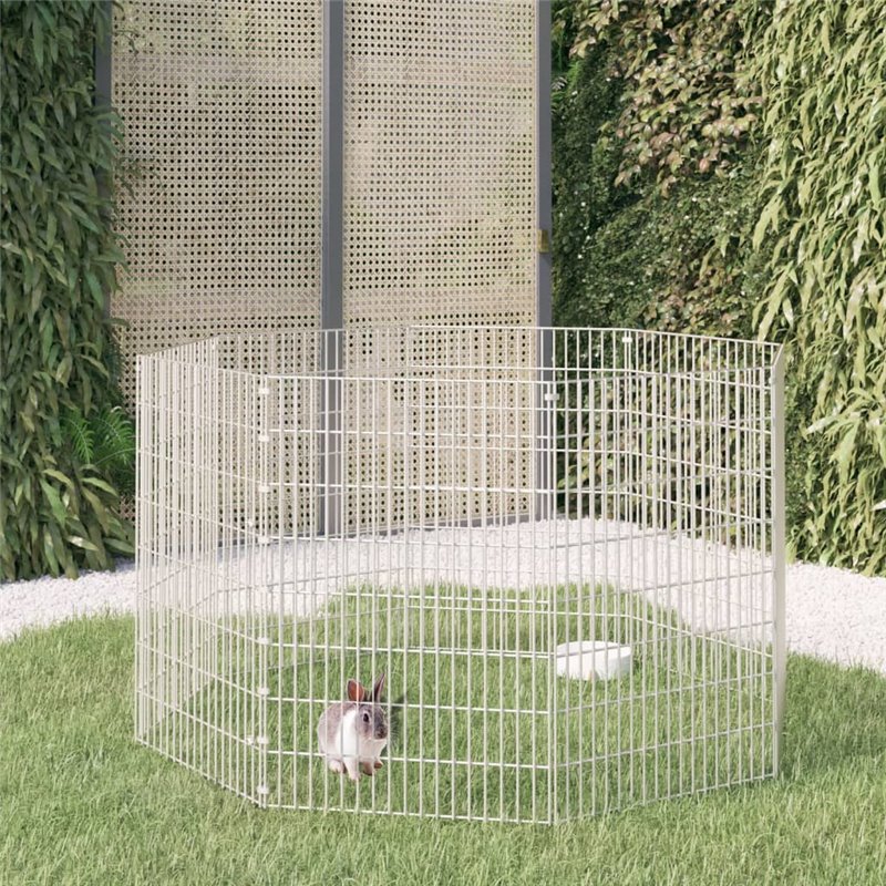 VidaXL Cage à lapin 8 panneaux 54x80 cm Fer galvanisé