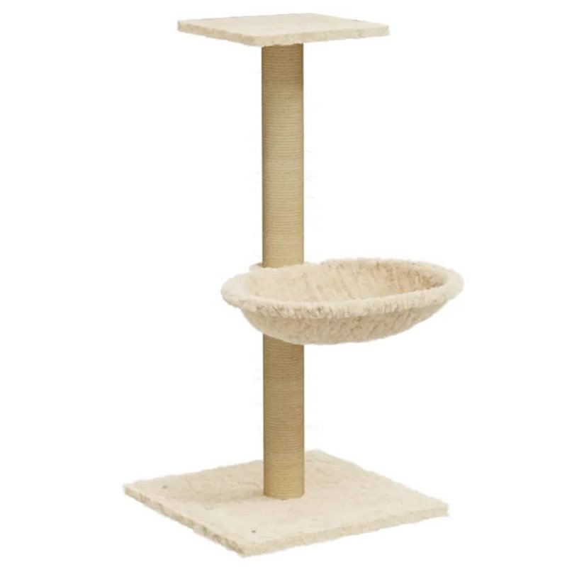 Image secondaire de VidaXL Arbre à chat avec griffoir en sisal Crème 74 cm