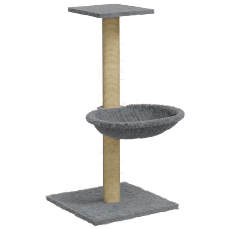 Image secondaire de VidaXL Arbre à chat avec griffoir en sisal Gris clair 74 cm