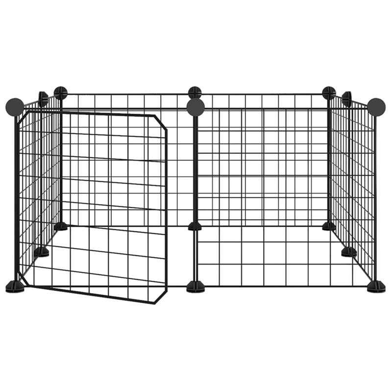 Image secondaire de VidaXL Cage animaux de compagnie à 8 panneaux et porte Noir 35x35 cm