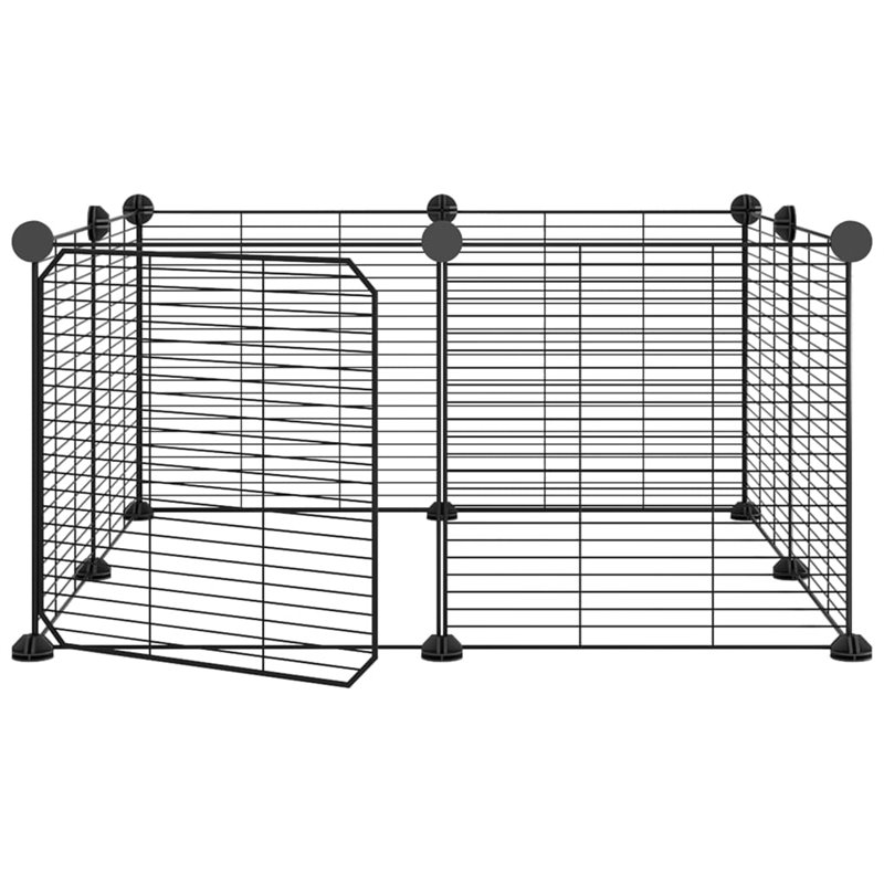 Image secondaire de VidaXL Cage animaux de compagnie à 8 panneaux et porte Noir 35x35 cm