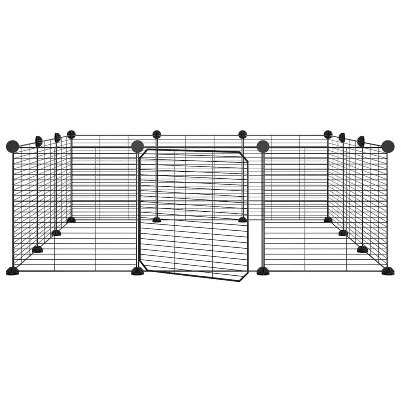 Image secondaire de VidaXL Cage animaux de compagnie à 12 panneaux et porte Noir 35x35 cm