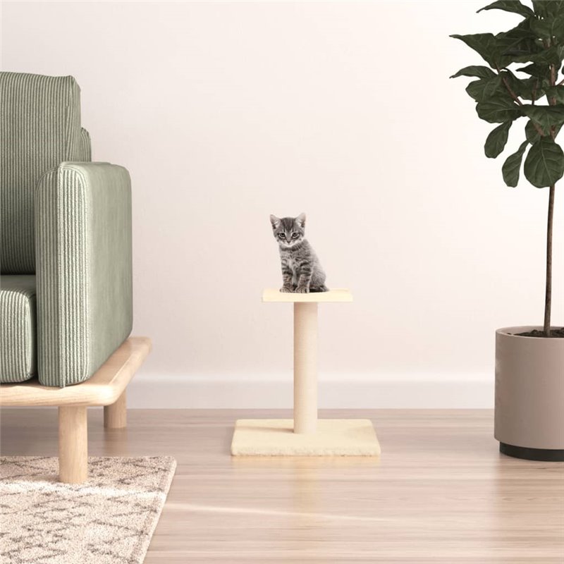 VidaXL Arbre à chat avec plate-forme crème 38 cm