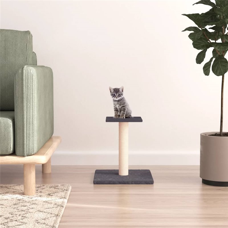 VidaXL Arbre à chat avec plate-forme gris foncé 38 cm