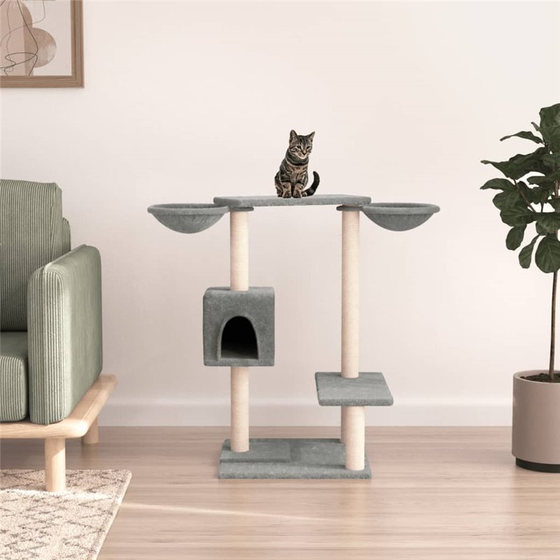 VidaXL Arbre à chat avec griffoirs gris clair 82 cm