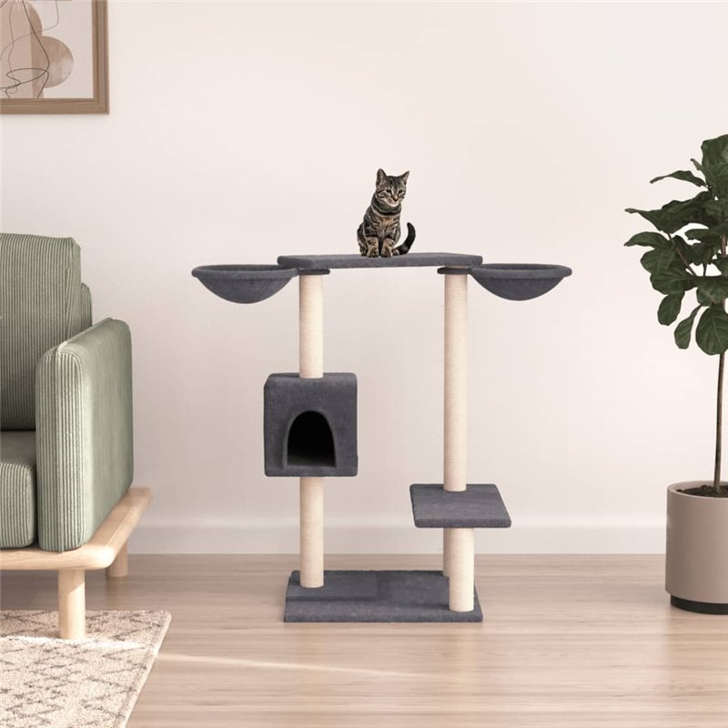 VidaXL Arbre à chat avec griffoirs gris foncé 82 cm