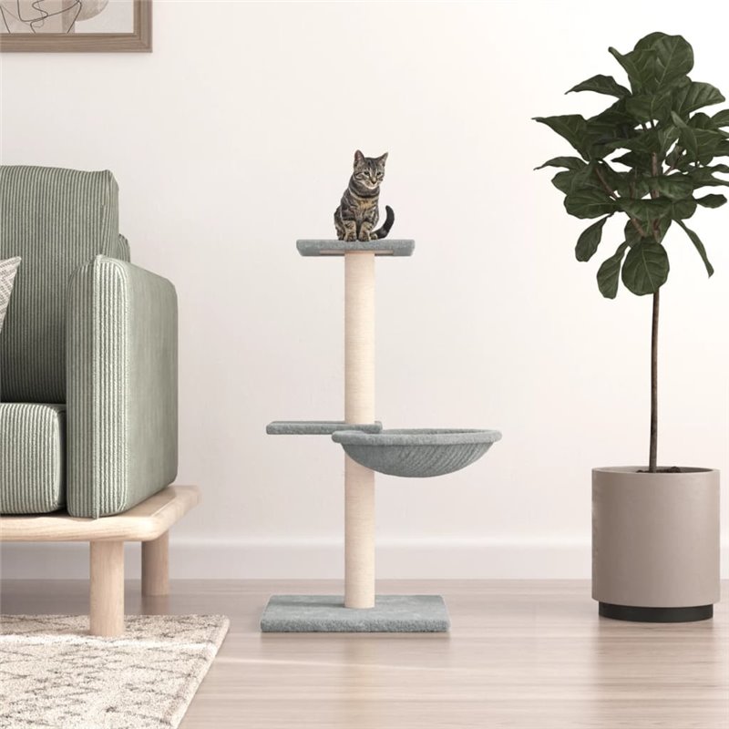 VidaXL Arbre à chat avec griffoirs en sisal gris clair 72 cm