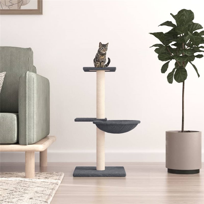 VidaXL Arbre à chat avec griffoirs en sisal gris foncé 72 cm