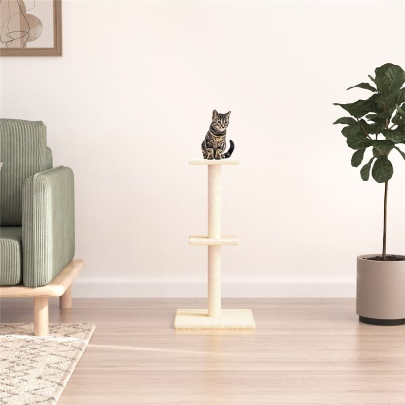 VidaXL Arbre à chat avec griffoirs en sisal crème 73 cm