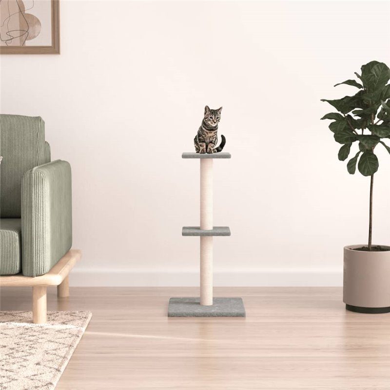 VidaXL Arbre à chat avec griffoirs en sisal gris clair 73 cm