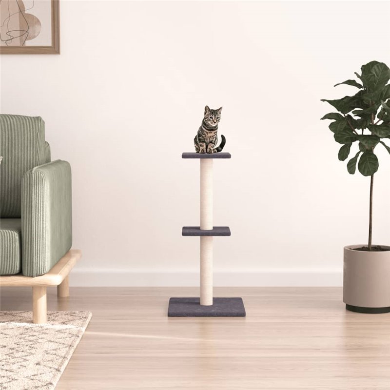 VidaXL Arbre à chat avec griffoirs en sisal gris foncé 73 cm