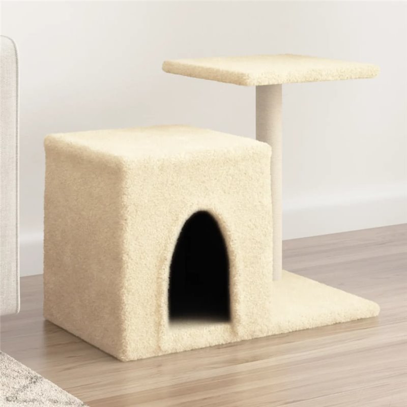 VidaXL Arbre à chat avec griffoirs en sisal crème 50,5 cm