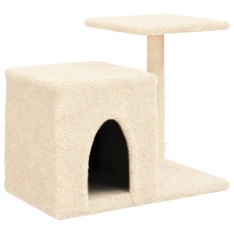 Image secondaire de VidaXL Arbre à chat avec griffoirs en sisal crème 50,5 cm