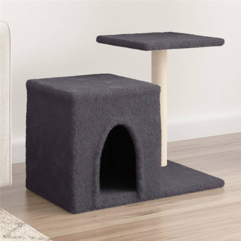 VidaXL Arbre à chat avec griffoirs en sisal gris foncé 50,5 cm