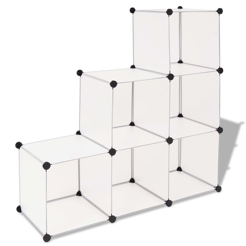 VidaXL Organisateur de rangement cube avec 6 compartiments Blanc