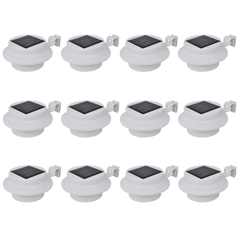 VidaXL Lampes solaire à LED d'extérieur pour clôture 12 pcs Blanc