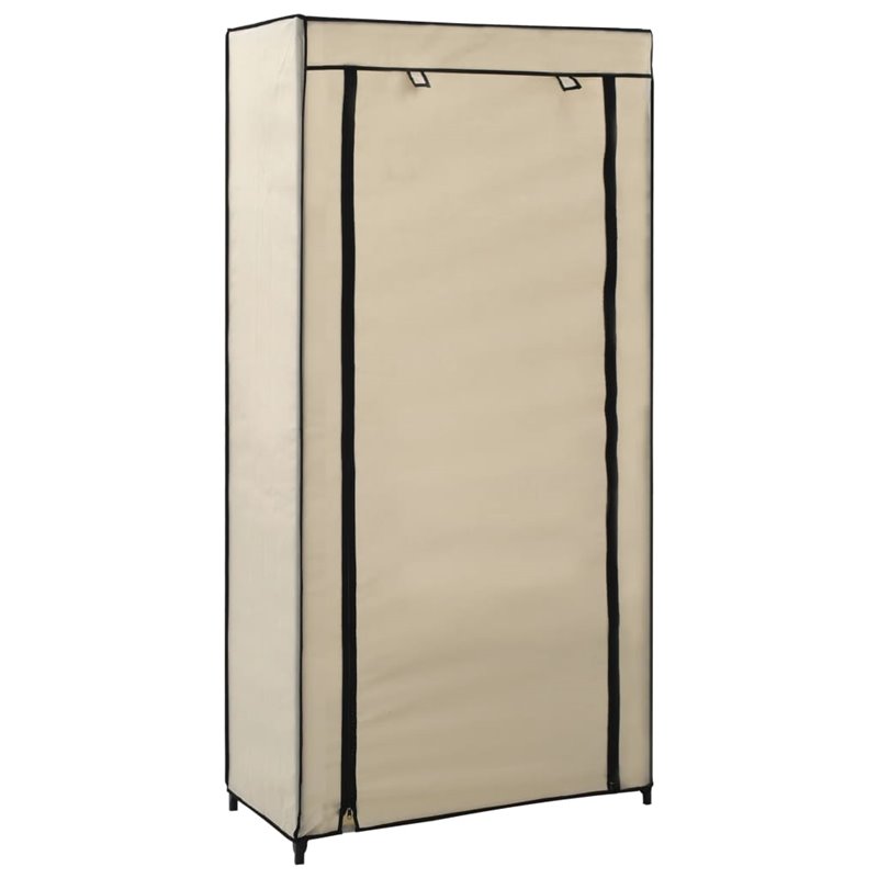 VidaXL Armoire à chaussures avec housse Crème 58x28x106 cm Tissu