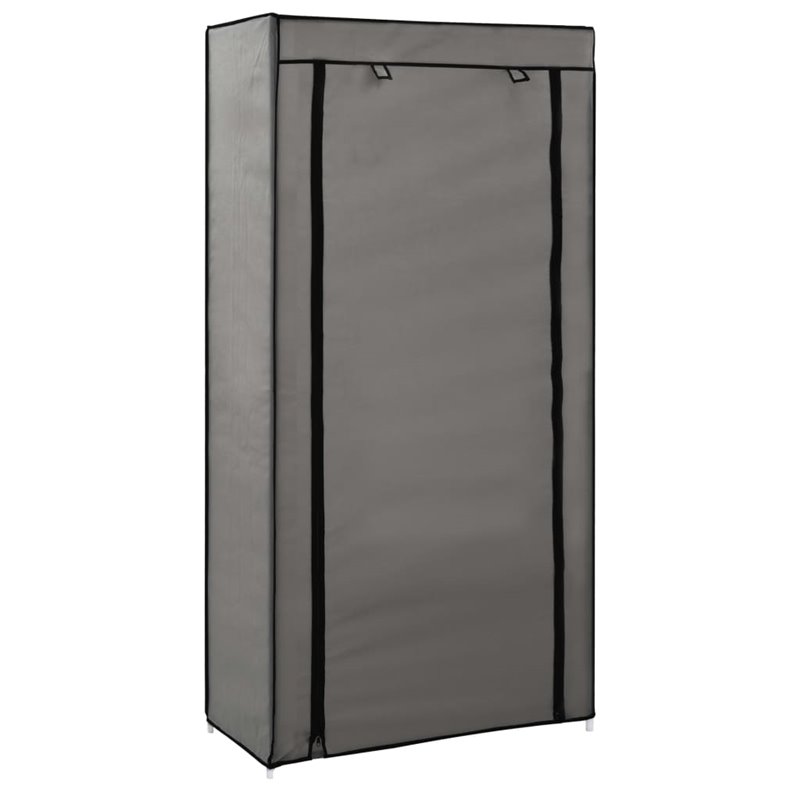 VidaXL Armoire à chaussures avec housse Gris 58x28x106 cm Tissu