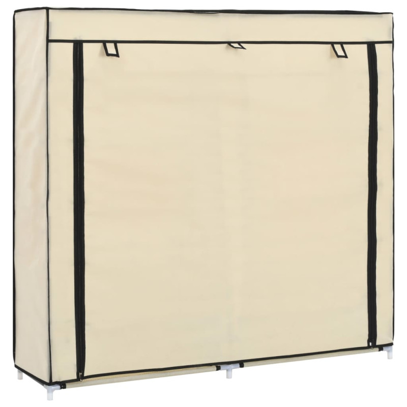 VidaXL Armoire à chaussures avec housse Crème 115x28x110 cm Tissu