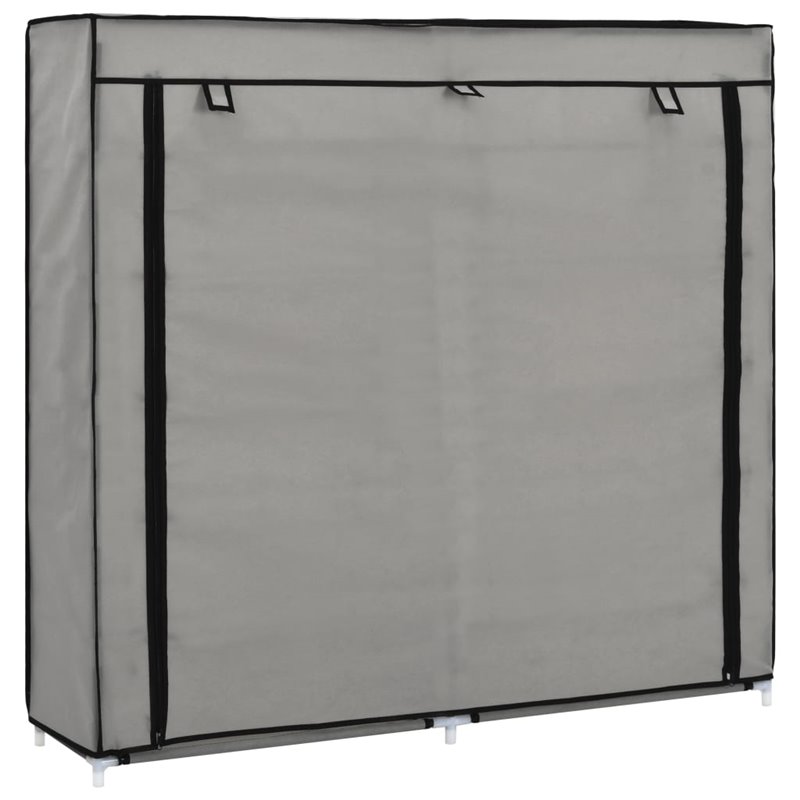 VidaXL Armoire à chaussures avec housse Gris 115x28x110 cm Tissu