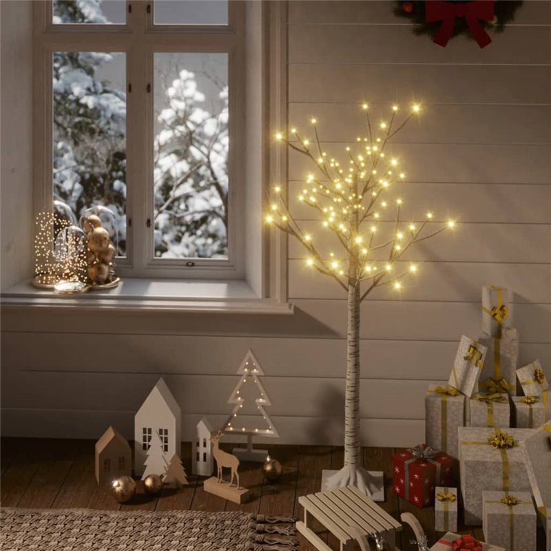 VidaXL Sapin de Noël 120 LED blanc chaud Saule 1,2 m Int/Ext