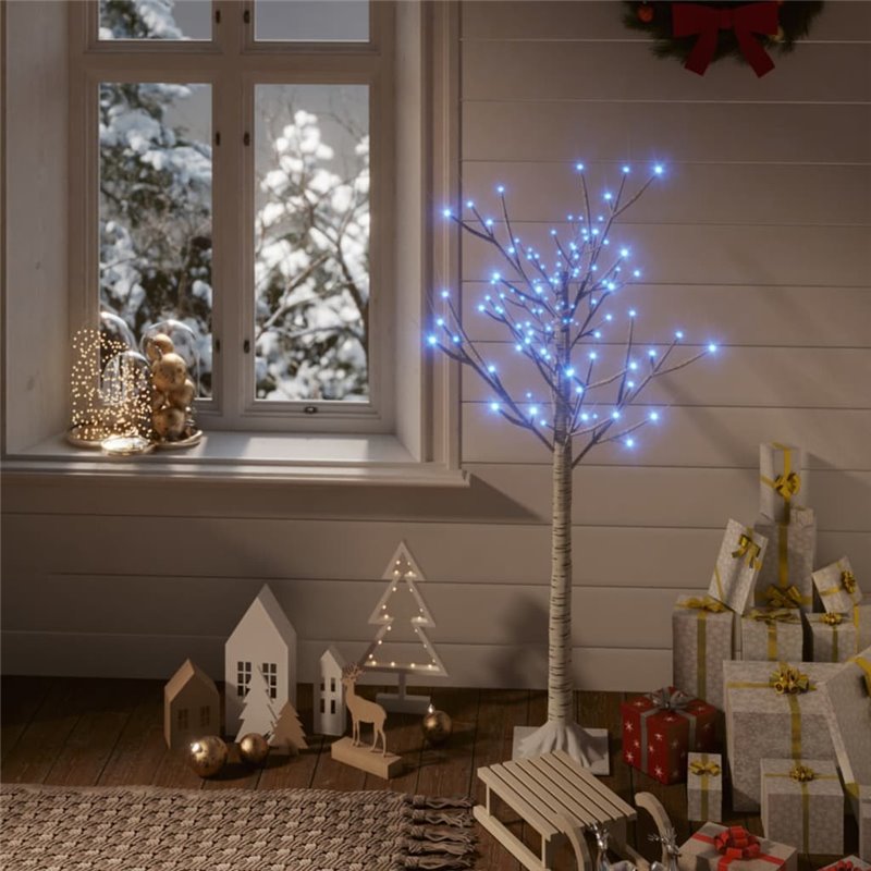 VidaXL Sapin de Noël 120 LED bleu Saule 1,2 m Int/Ext