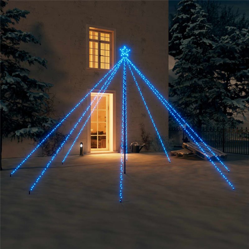 VidaXL Lumières d'arbre de Noël Intérieur/Extérieur 576 LED bleu 3,6 m