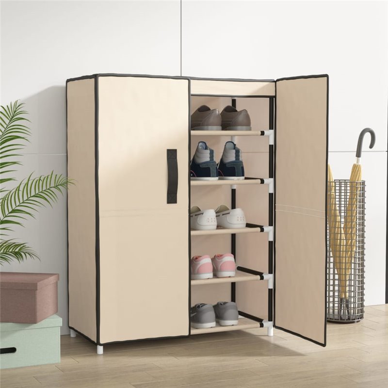 VidaXL Armoire à chaussures Crème 60x28x90 cm Tissu