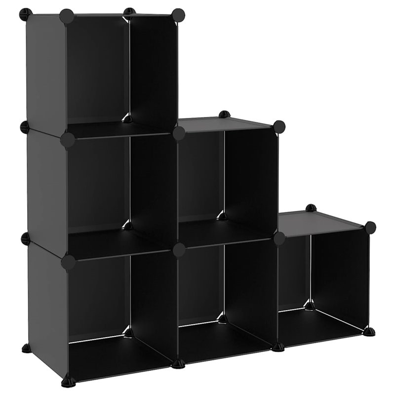 Image secondaire de VidaXL Cubes de rangement 6 pcs Noir PP