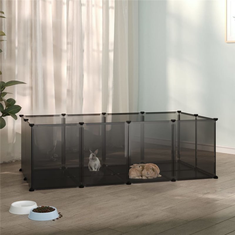 VidaXL Cage pour petits animaux Noir 144x74x46,5 cm PP et Acier