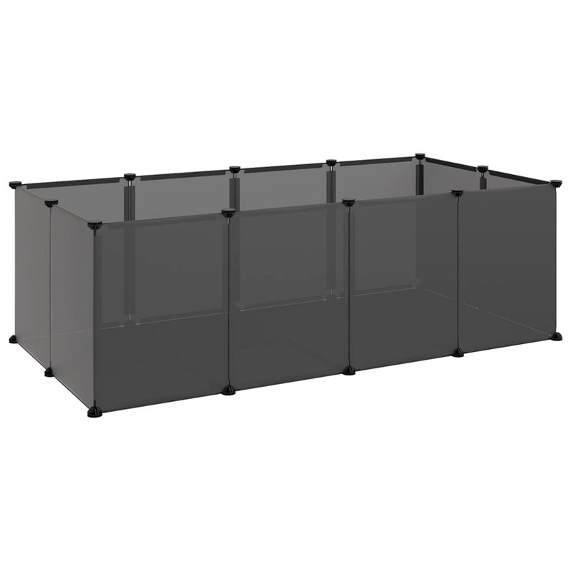 Image secondaire de VidaXL Cage pour petits animaux Noir 144x74x46,5 cm PP et Acier